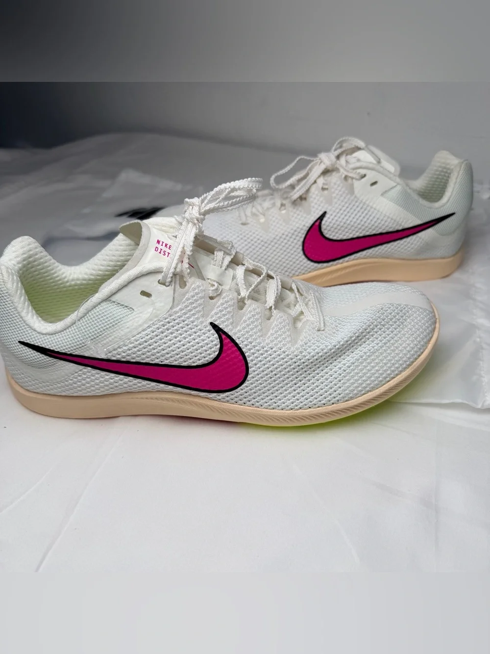 Nike Zoom Rival Distance Unisex Track & Field Shoes Track Spikes wit Pink Swoosh